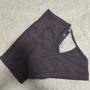 Purple Lululemon Bra and Leggings